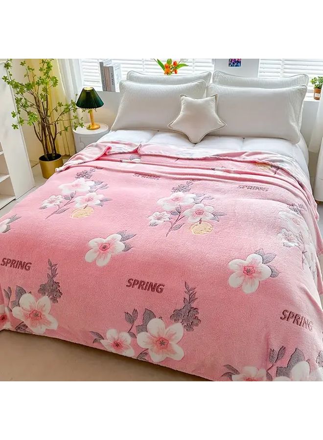 Happiness Flowers Bloom Fleece Blanket 59x79 Inch Soft Cozy All Season Throw - Image 2